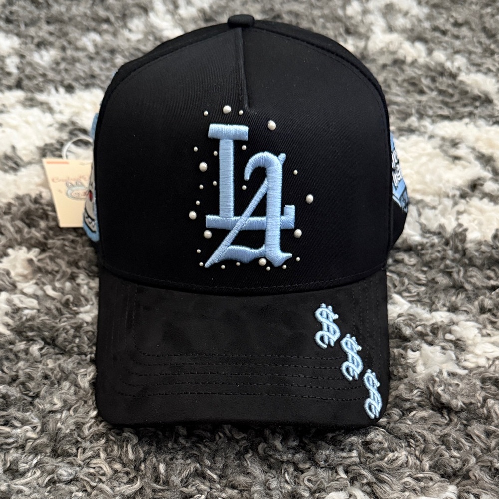 NWT Cashed Out x Labubu LA Black and Blue Snap Back Cap Hat
